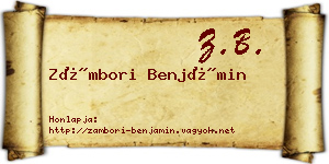 Zámbori Benjámin névjegykártya