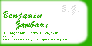 benjamin zambori business card